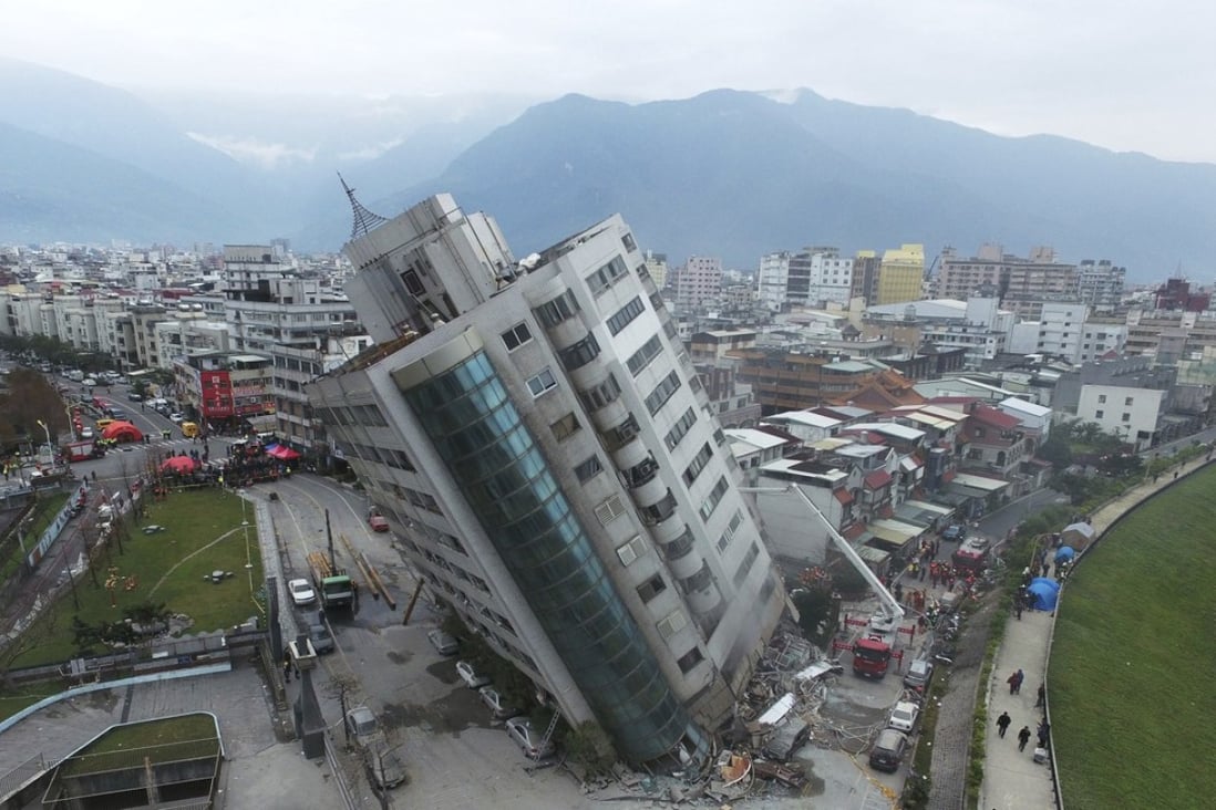 The aftermath of the quake in Hualien in southern Taiwan earlier this month. Photo: Associated Press