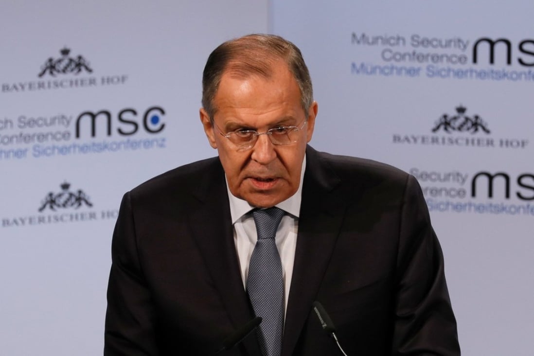 Sergey Lavrov speaking at the Munich Security Conference. Photo: EPA