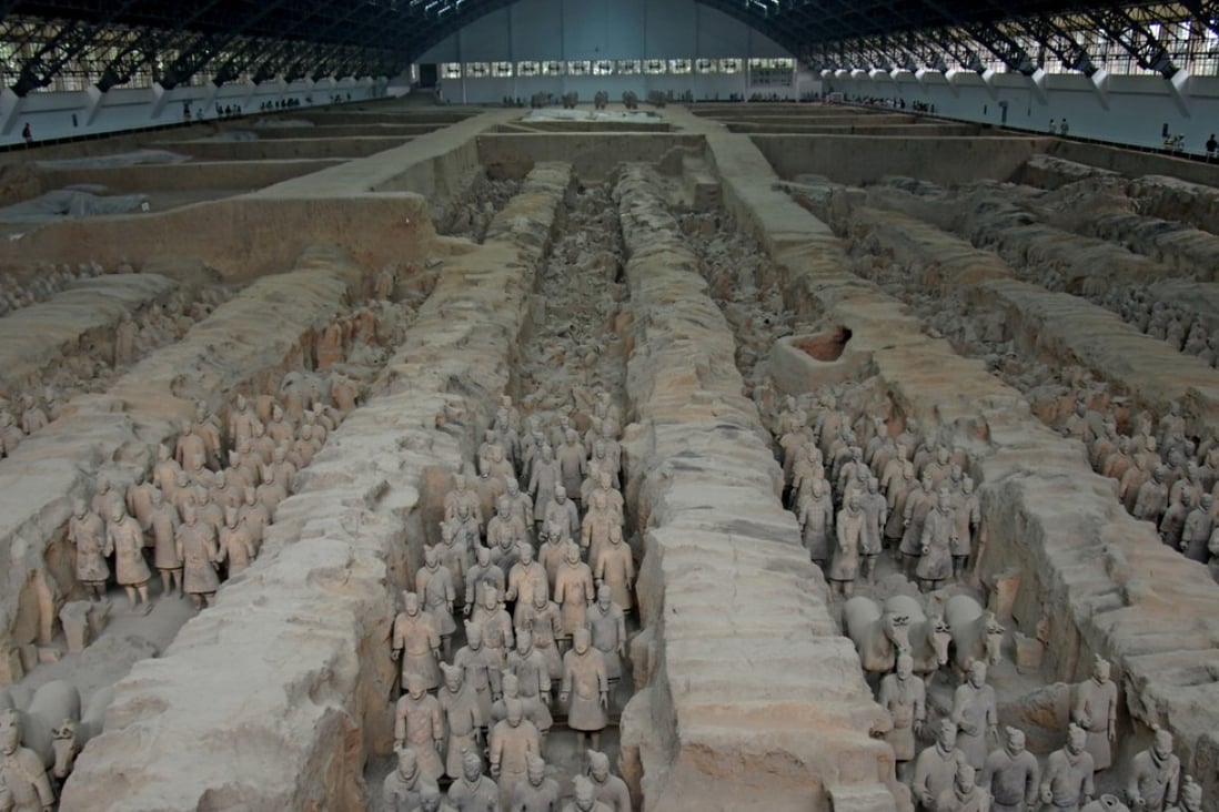 An army of terracotta warriors fills a pavilion outside Xian. Photo: Handout