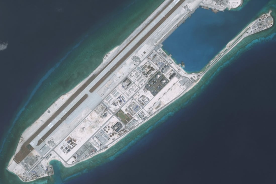 China has expanded facilities on Fiery Cross Reef in the South China Sea. Photo: Getty Images