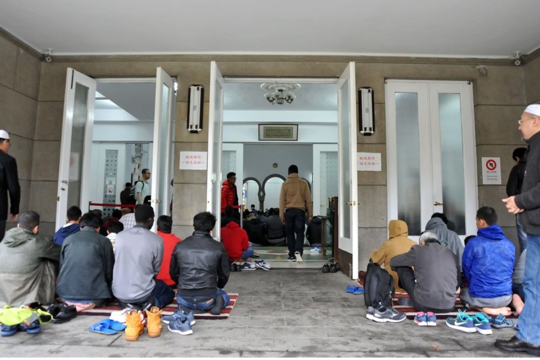 Worshippers pictured during Friday prayers at a mosque in Taipei. Photo: Agence France-Presse