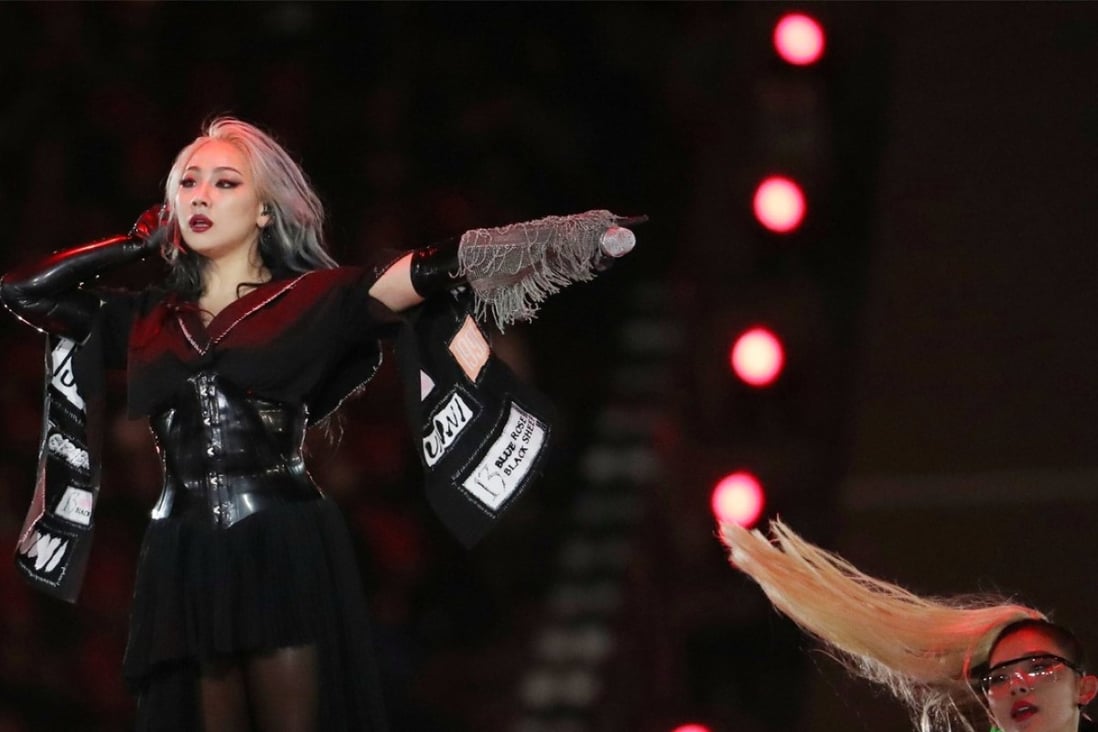 South Korean singer CL takes to the stage during the closing ceremony of the PyeongChang Olympics. Photos: Reuters