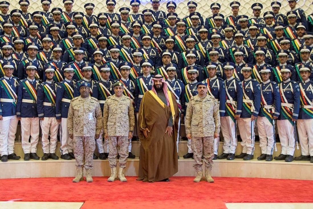 Saudi Arabia's Defence Minister, Crown Prince Mohammed bin Salman, poses during the graduation ceremony of the 93rd batch of the cadets of King Faisal Air Academy, in Riyadh, on February 21. Photo: Reuters
