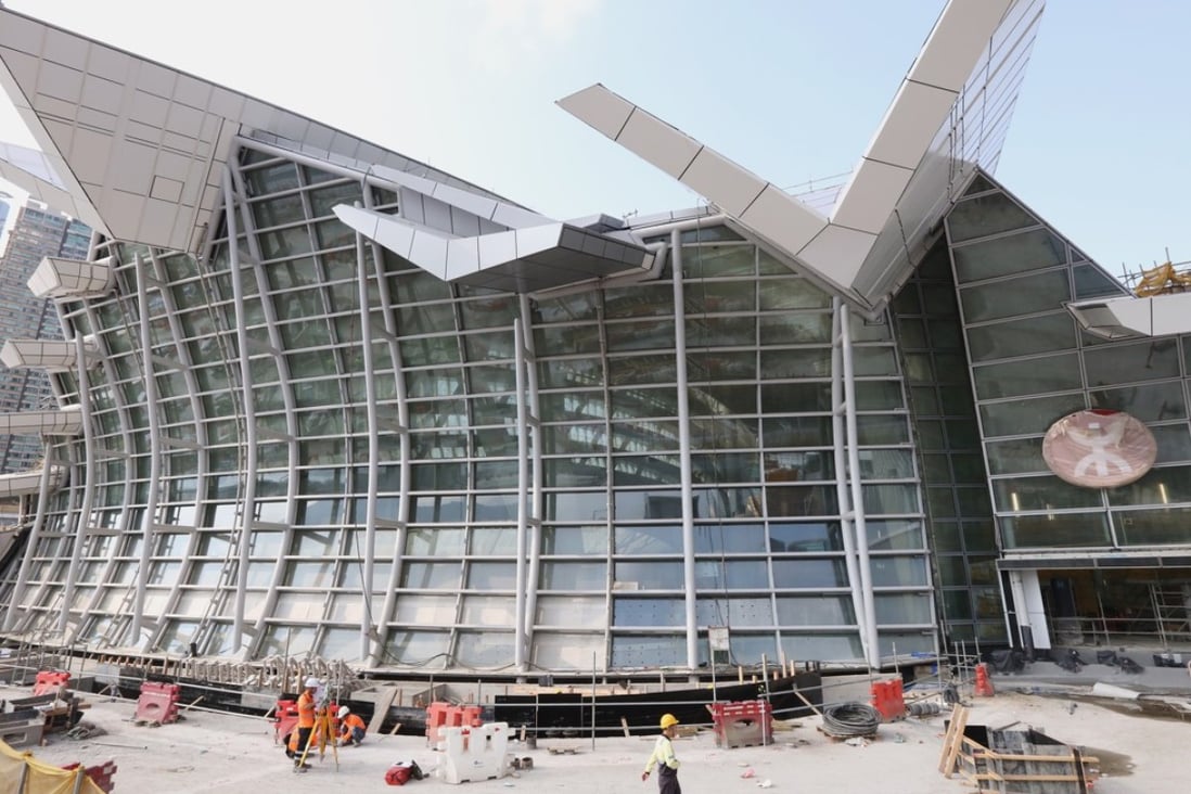 The West Kowloon terminus for the high-speed rail link to Guangzhou and Shenzhen under construction. Photo: Felix Wong
