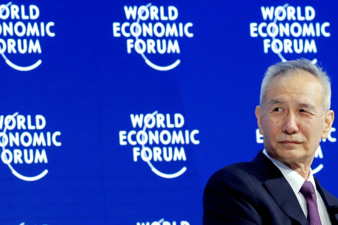 President Xi Jinping’s top economic adviser, Liu He, at the World Economic Forum in Davos, Switzerland, in January. Photo: Reuters