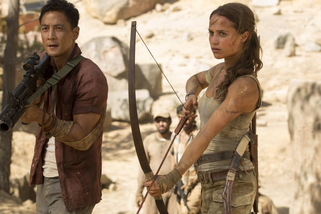 Alicia Vikander and Daniel Wu in a still from the film Tomb Raider (category: IIB), directed by Roar Uthaug.
