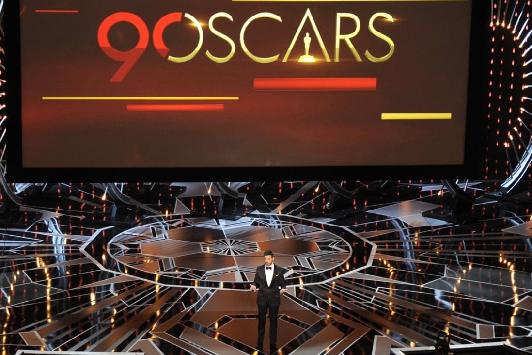 Host Jimmy Kimmel speaks at the Oscars in Los Angeles. The Academy Awards reached 26.5 million television viewers in the United States, easily a record low for what is the second most-watched programme of the year after American football’s Super Bowl. (Photo: Chris Pizzello/Invision/AP