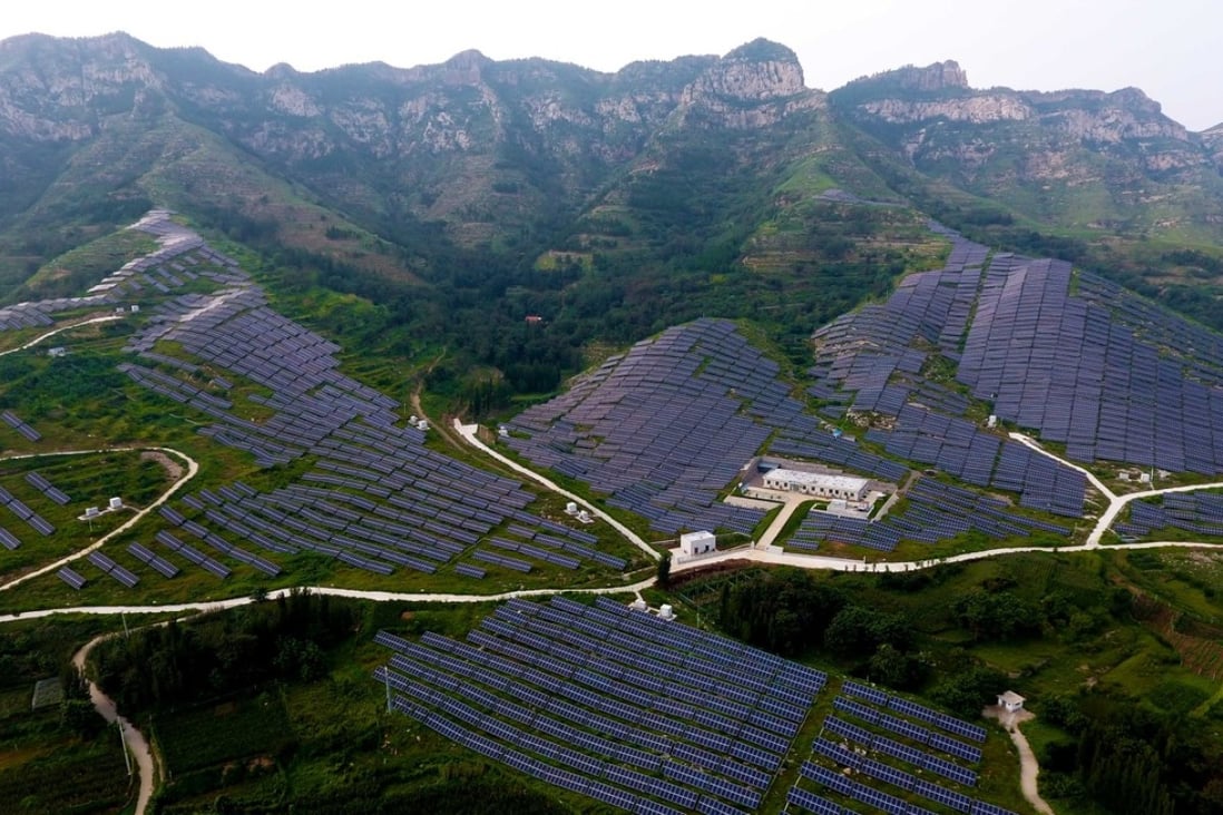 Photovoltaic power generation at Xishan Village of Yuanquan Township in Zibo City, east China's Shandong Province. Photo: Xinhua