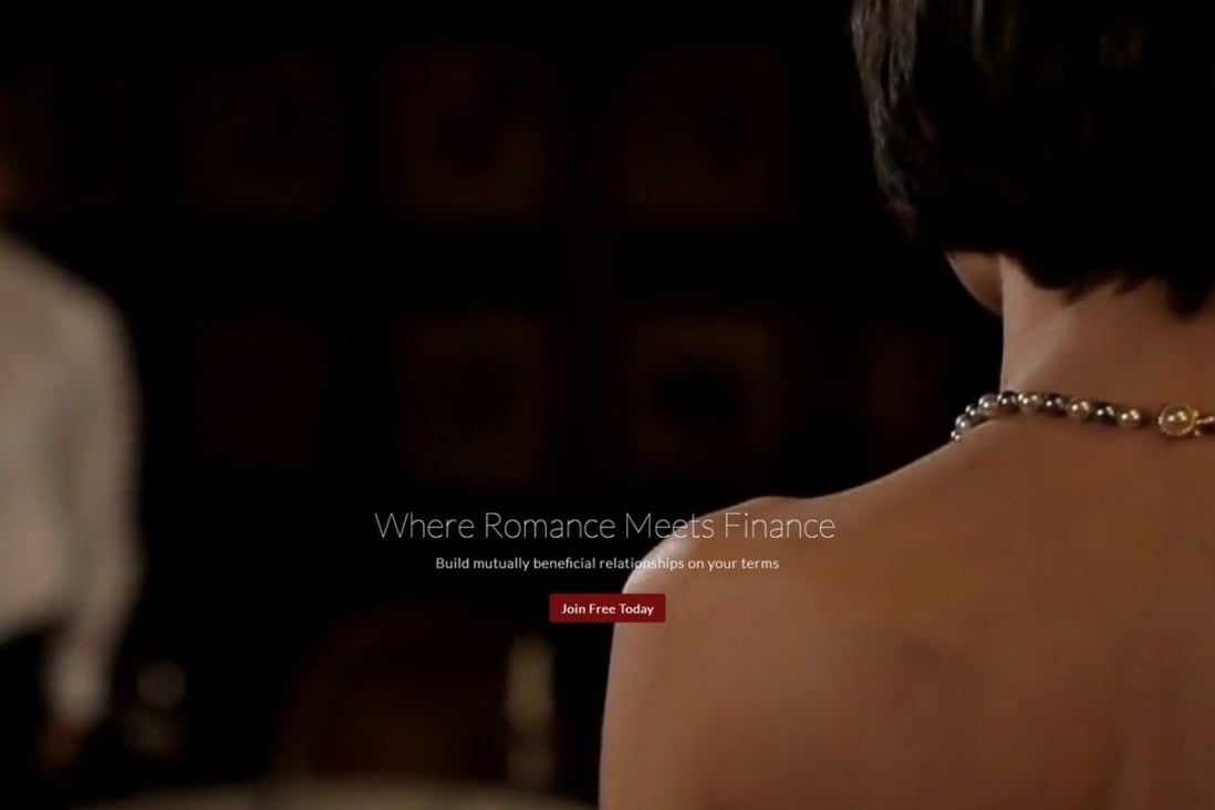 The SugarBook’s website, with its motto: ‘Where Romance Meets Finance’. Photo: Internet