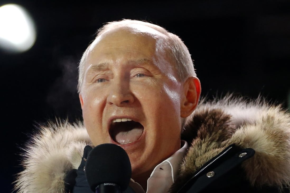 Vladimir Putin received more than 75 per cent of the vote in Sunday’s election. Photo: AP