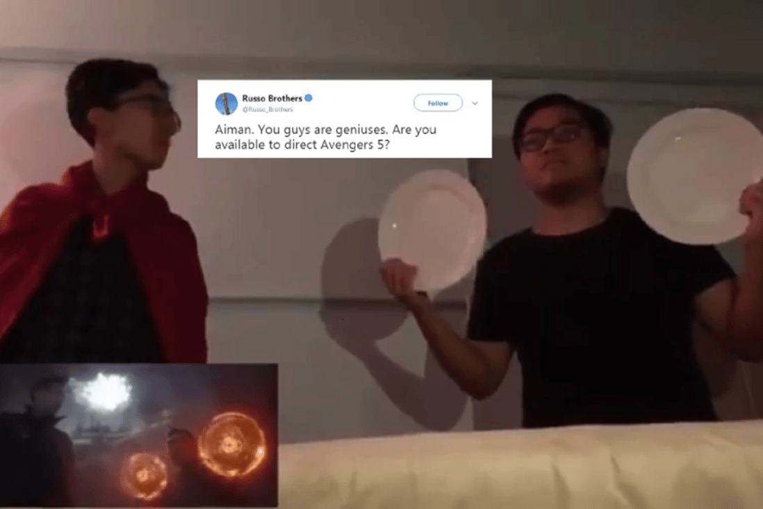 In a bid for some fun and laughter, twitter user Aiman Sany@awesomerawks and his friends recently made and tweeted a low-budget, frame-for-frame parody video of Marvel's highly anticipated Avengers: Infinity War. Photo: Twitter