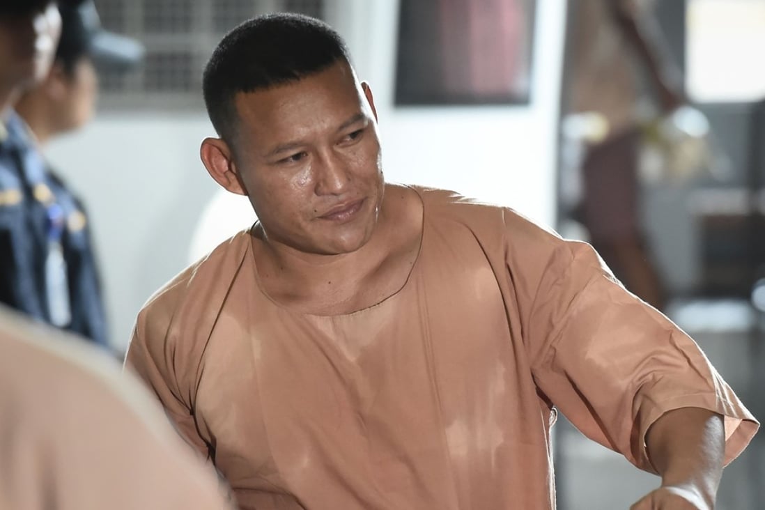 Laotian drug kingpin Xaysana Keopimpha arrives at a criminal court in Bangkok in 2017. File photo: AFP