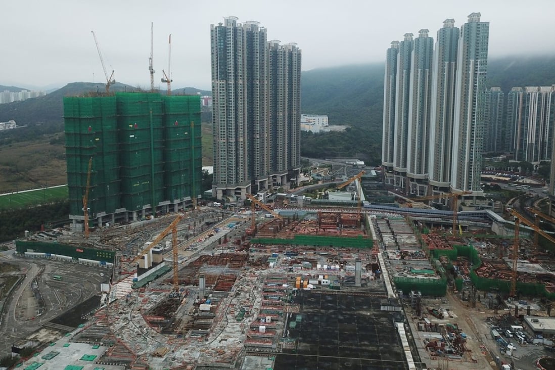 An aerial view of ongoing construction at various sites at Lohas Park in Tseung Kwan O. Photo: Roy Issa