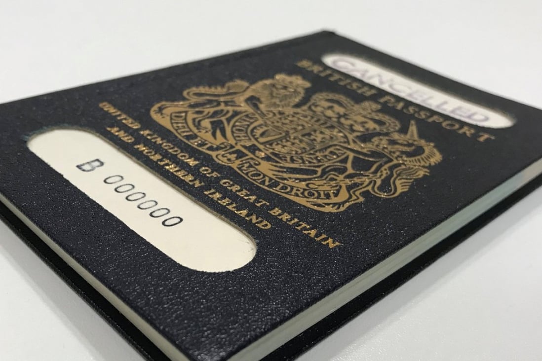 The original ‘blue’ British passport, which was subsequently replaced by the burgundy EU British passport. Photo: Reuters