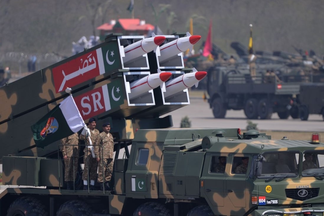 A mobile missile launcher in a military parade in Islamabad. Pakistan’s missile programme has been advancing rapidly. Photo: AFP
