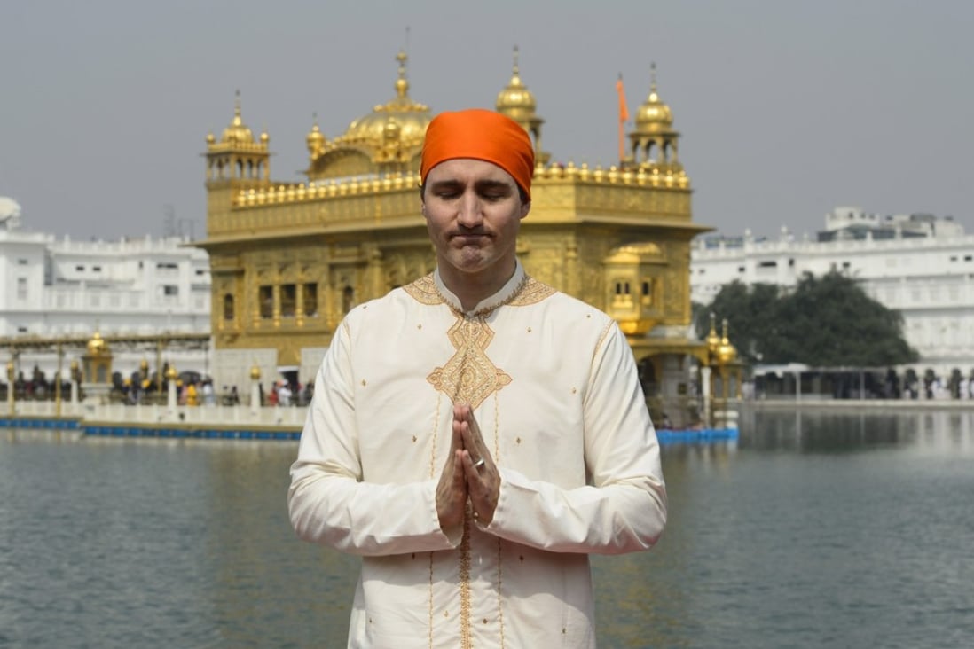 Canadian Prime Minister Justin Trudeau visits the Golden Temple in Amritsar, India, on February 21. Photo: AP