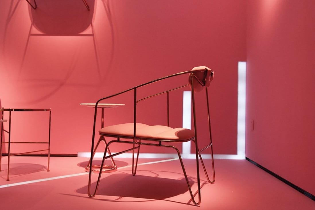 Beijing design studio Maxmarko showed Derek Chan’s bold new furniture collection, conceived in a sensuously pink palette, at Design Shanghai 2018.