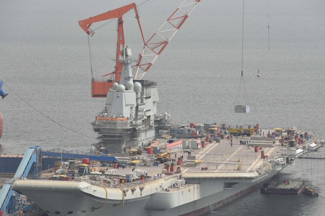 The carrier docked in northeast China's Liaoning province late last month. Photo: Imagechina