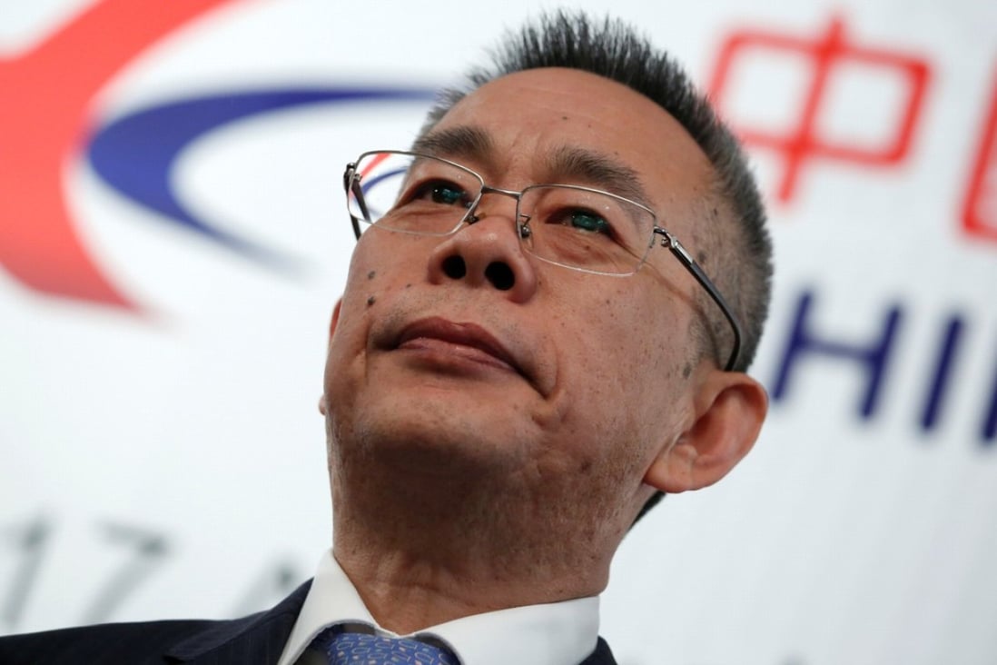 China Eastern CEO Ma Xulun at the firm’s post-results news conference in Hong Kong on Wednesday. REUTERS/Bobby Yip