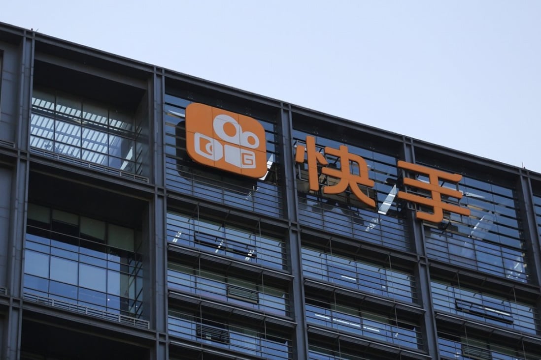 The logo of Chinese video streaming start-up Kuaishou is seen in Beijing. Photo: Reuters
