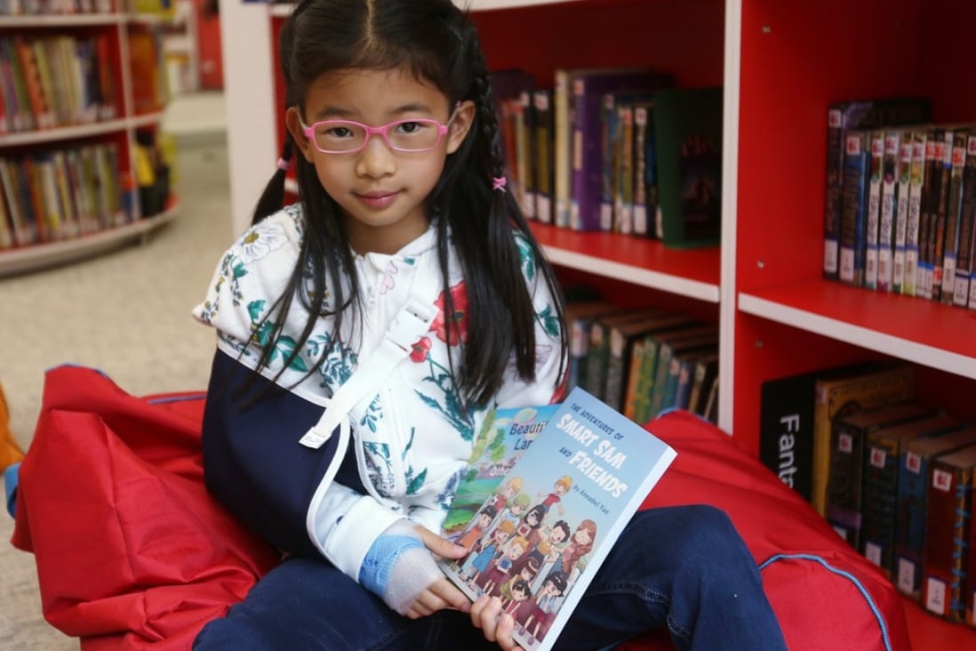 Eight-year-old Annabel Yue has already written three books. Photo: Xiaomei Chen