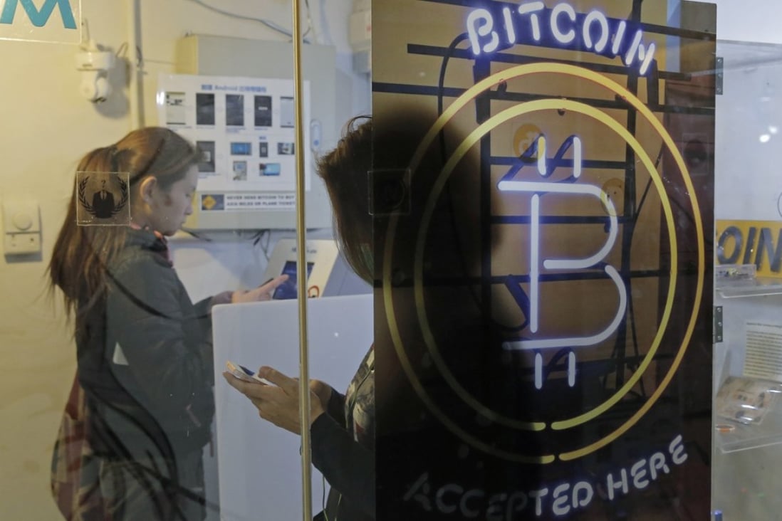 A bitcoin ATM in Hong Kong. Photo: AP