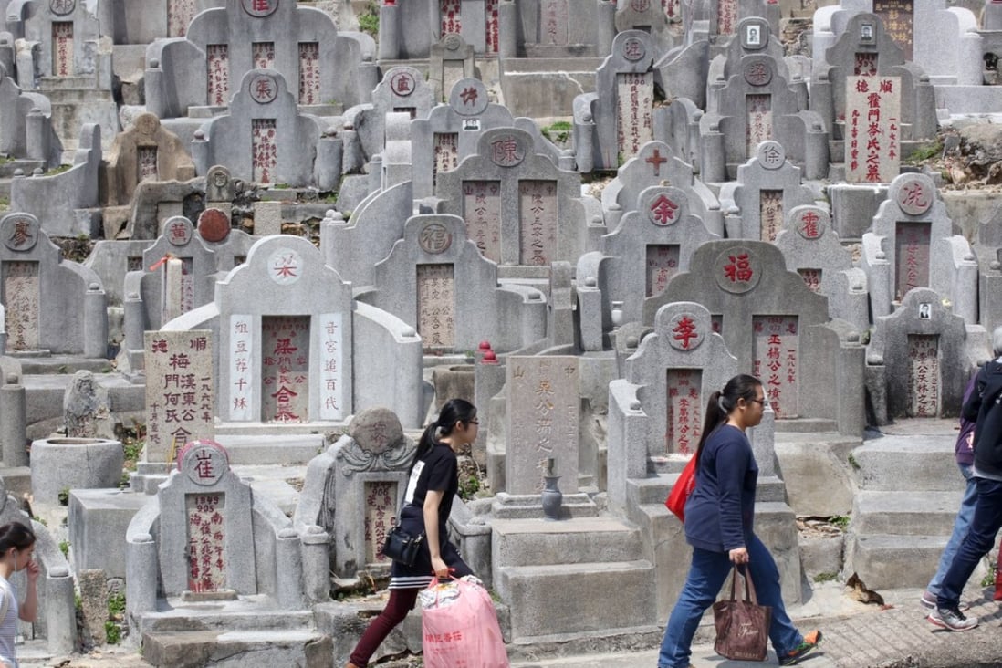 People paying homage to their ancestors during the Ching Ming festival in Diamond Hill. Photo: Felix Wong