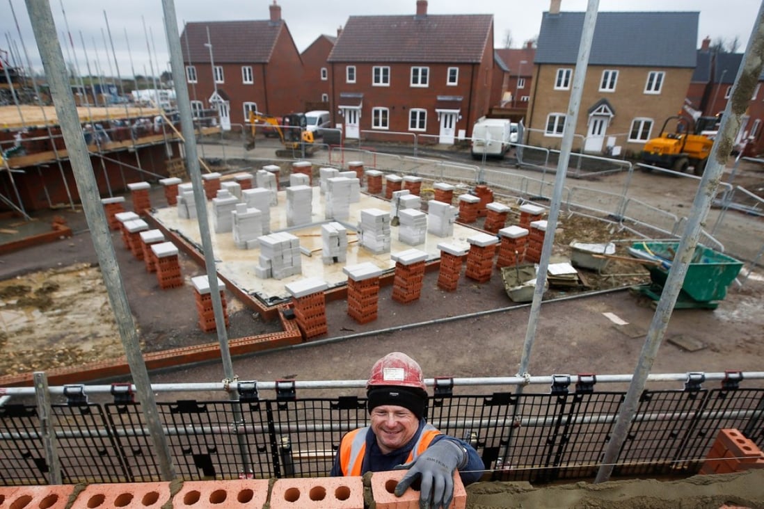 New property under construction in the UK. A survey has found that living space in new homes has shrunk to levels last seen 80 years ago. Photo: Bloomberg