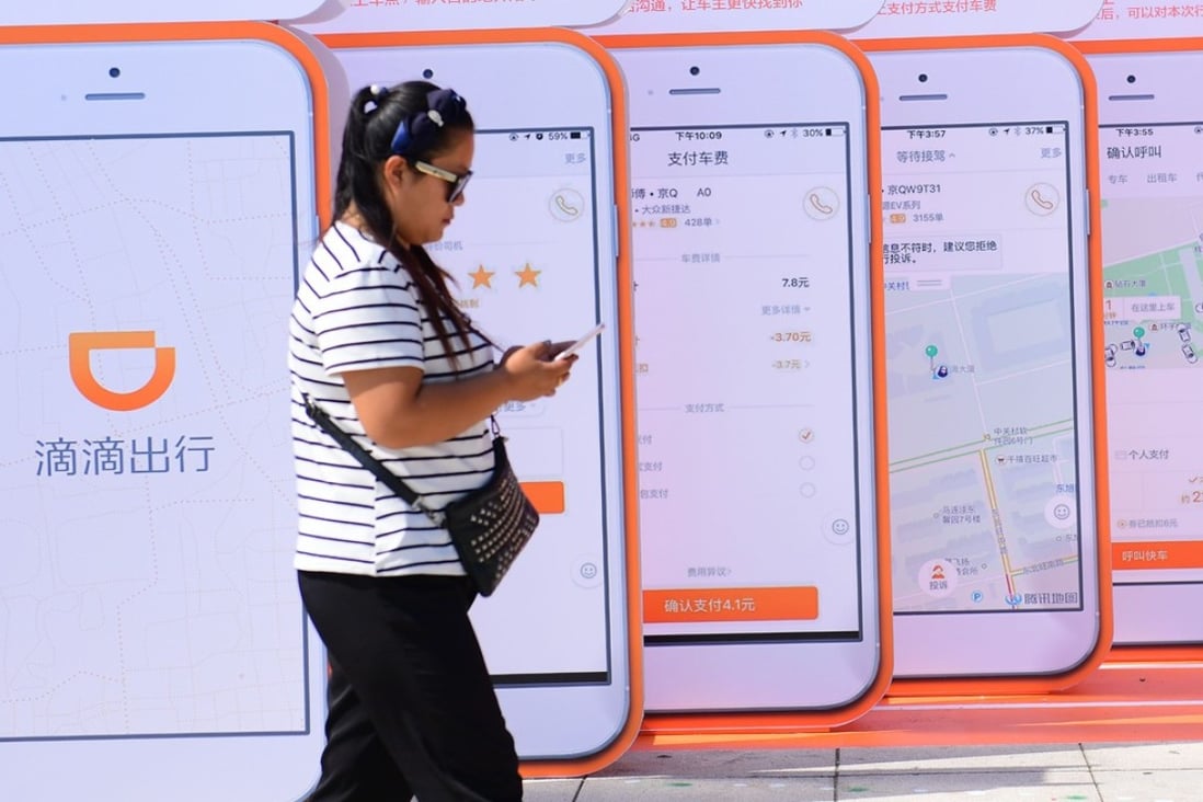 About 71pc of Chinese consumers believe platform providers such Didi Chuxing should provide insurance cover to safeguard their interests, according to a Lloyd’s of London survey. Photo: Imaginechina