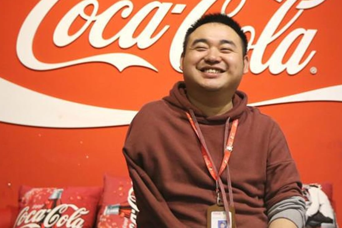 Xue Hao, aka ‘Coke Boy’, now welcomes visitors to the drinks giant’s museum in Chengdu. Photo: 163.com