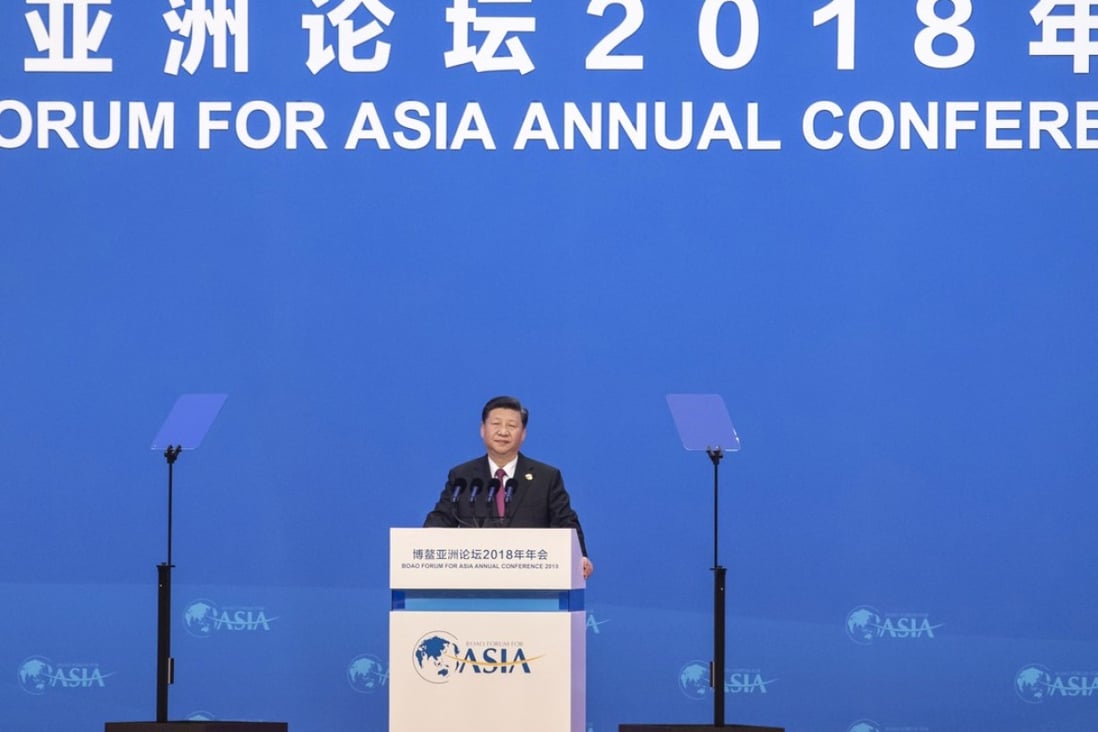 China’s President Xi Jinping speaks at the Boao Forum for Asia in Hainan province on Tuesday. Photo: Bloomberg