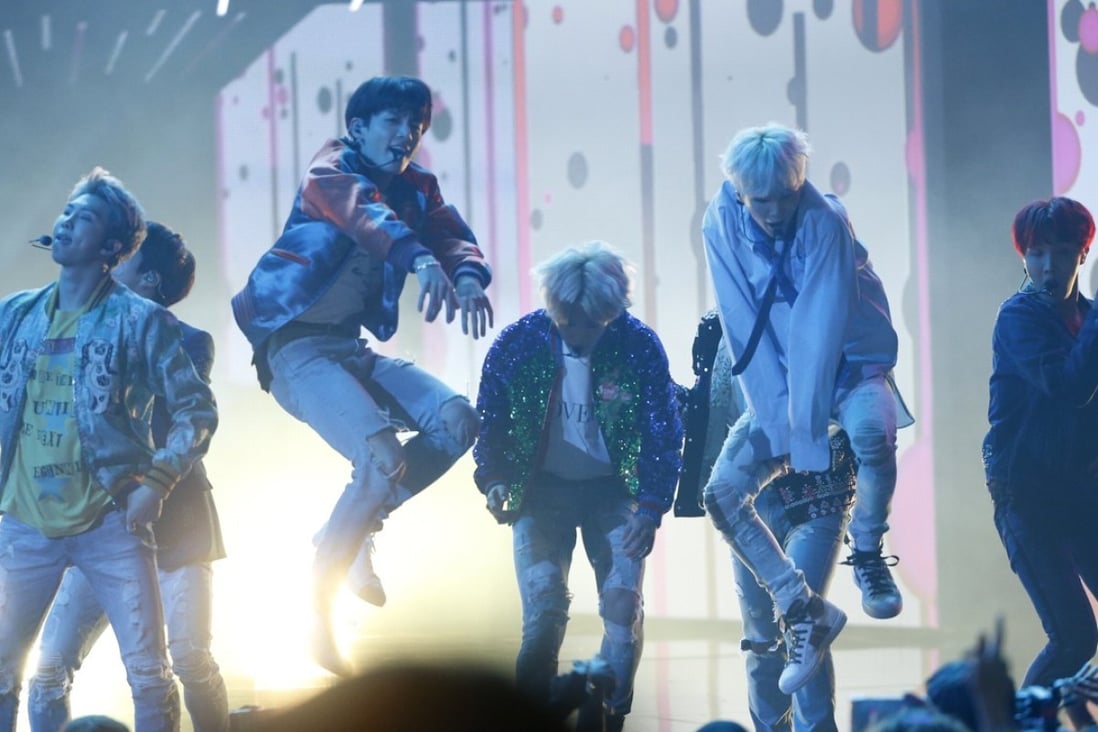 BTS performing at the 2017 American Music Awards in Los Angeles. The band have just announced the release date of their new album, Love Yourself: Tear. Photo: Reuters