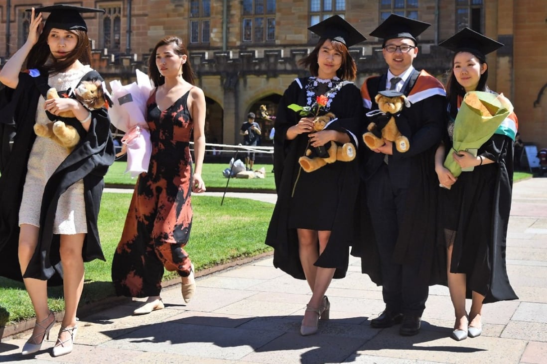 Chinese graduates at Sydney University in Australia. A record 600,000 Chinese students studied abroad last year, according to the country’s Ministry of Education. Photo: AFP