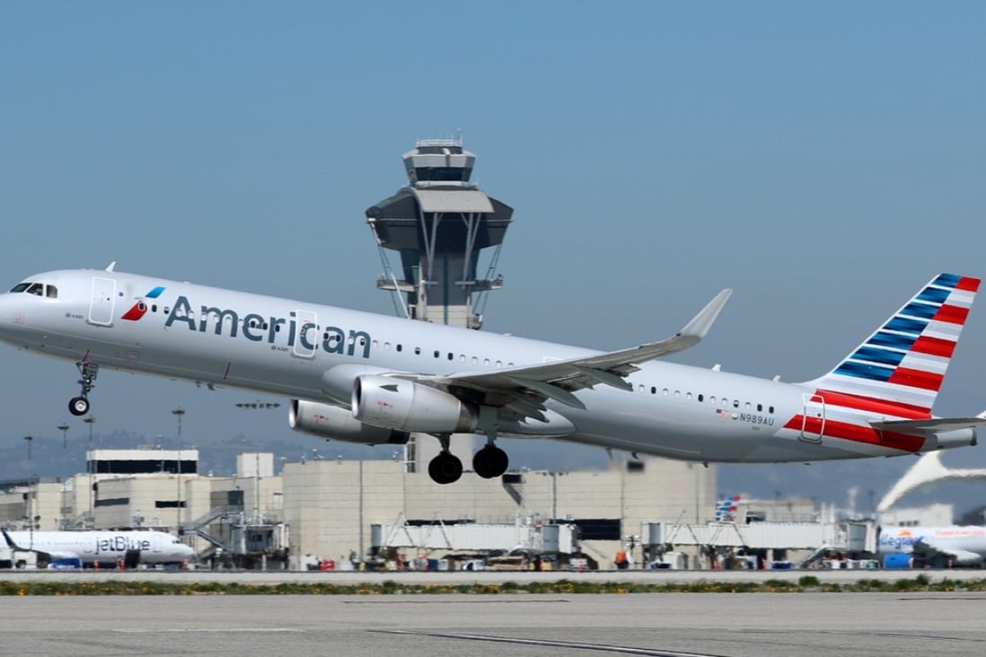 An American Airlines plane takes off from Los Angeles International airport. Photo: Reuters