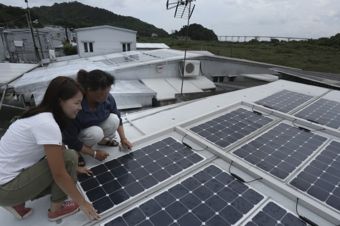 Solar panels on the roof of a home in Tai O. Photo: May Tse
