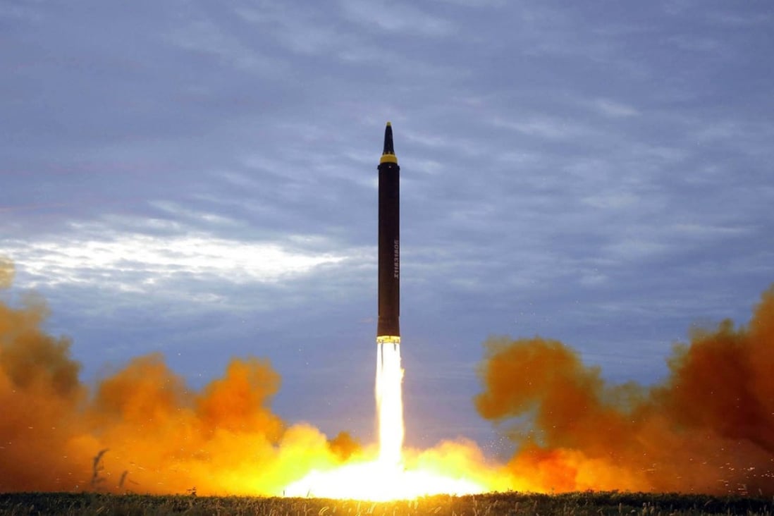 File photo of the test launch of a North Korean Hwasong-12 intermediate range missile. Photo: AP