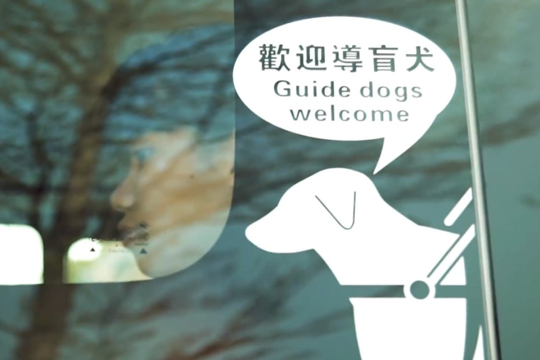Some SynCab vehicles will have a sticker showing that they are guide dog friendly. Photo: Handout