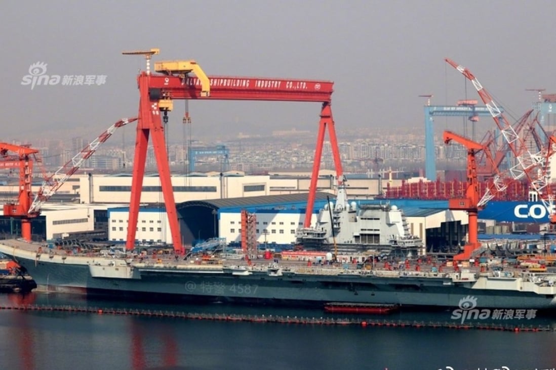 The Type 001A carrier’s first trials coincided with the anniversary of the foundation of the PLA Navy. Photo: Handout