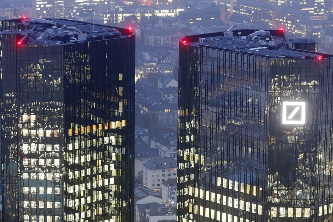 Deutsche Bank’s headquarters in Frankfurt as of october 30, 2014. Photo: AP Photo