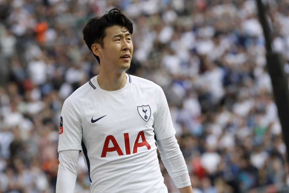Tottenham's Son Heung-min reacts after missing a chance during the English FA Cup semi-final at Wembley. Photo: AP