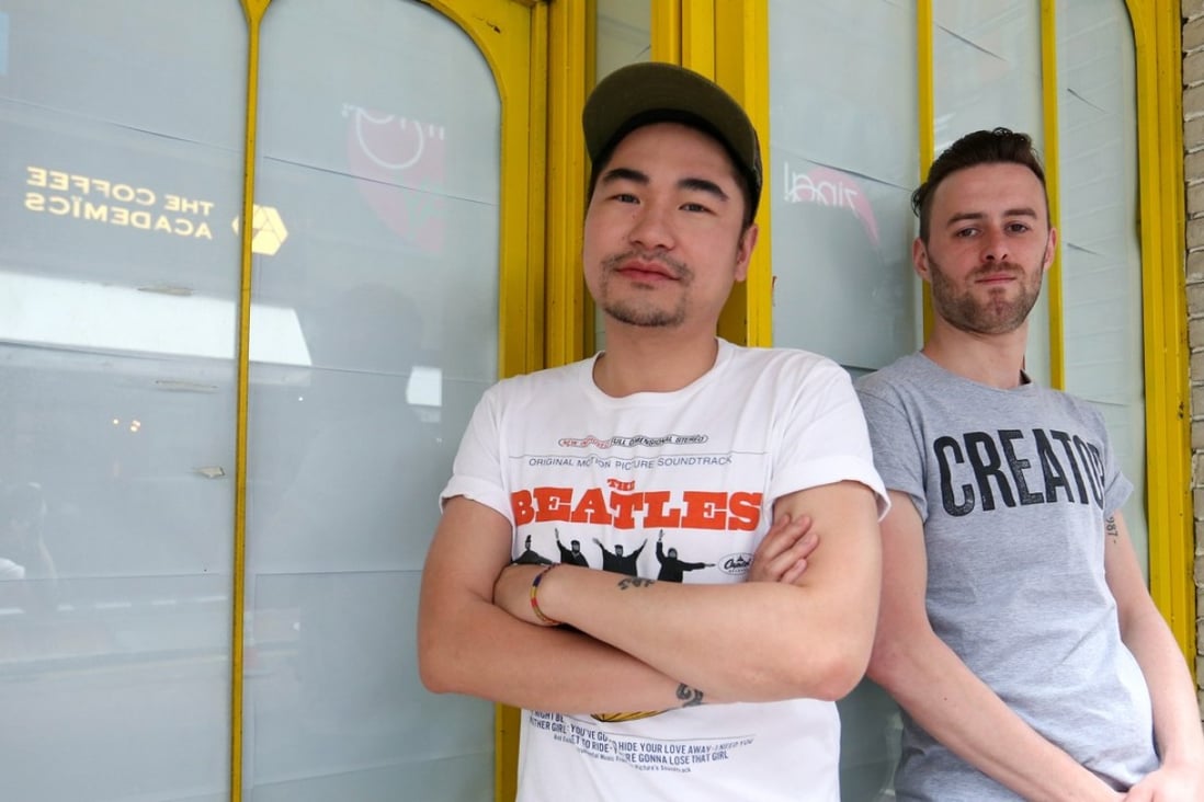 Will Dai and Matthew Baren, founders of Shanghai-based queer film collective Cinemq, during a recent visit to Hong Kong. Photo: Edmond So