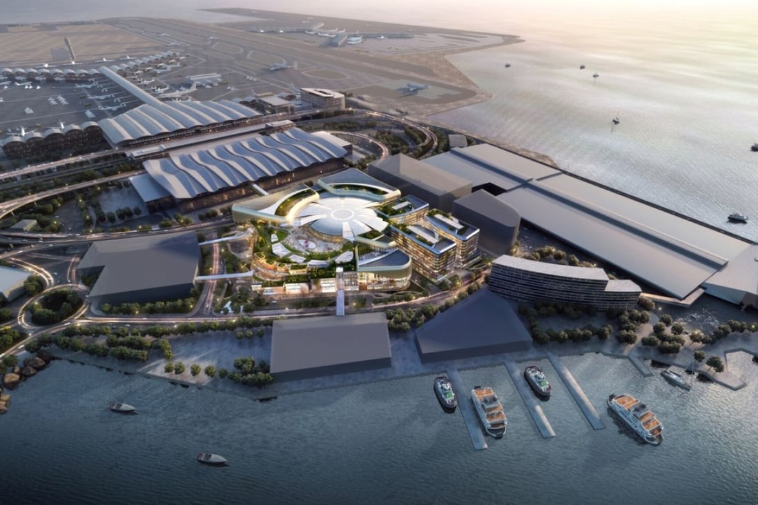 A rendering provided by New World Development of the Skycity commercial development at Hong Kong International Airport. Photo: Handout
