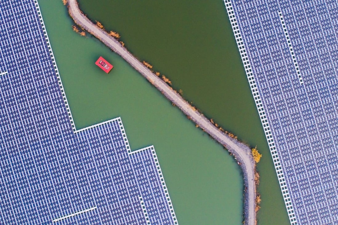 A photovoltaic power plant under construction in Suzhou, China. Interest in growing among Chinese investors over the so-called impact investing, which aims at achieving positive social or environmental outcomes as well as financial returns. Photo: Xinhua