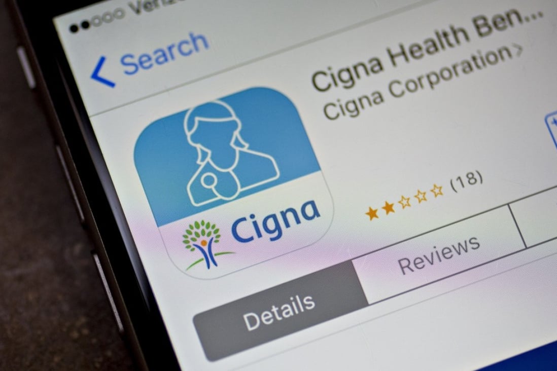 The Cigna Health Benefits application. The company’s digital strategies are key to how it intends to grow its China business, says Cigna’s president of international markets, Jason Sadler. Photo: Bloomberg