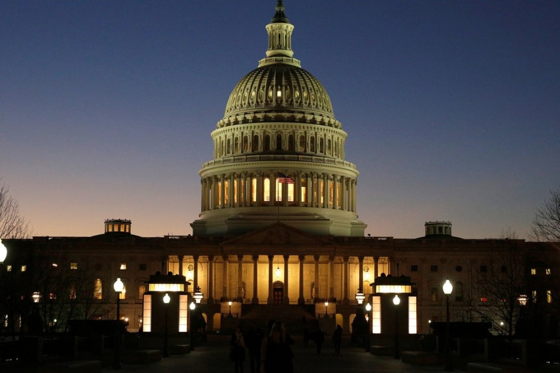 The US Capitol Building is lit at sunset in Washington. Photo: Reuters