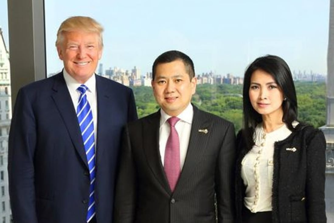 Donald Trump with MNC Group CEO Hary Tanoesoedibjo and his wife, Liliana, in August 2015. Photo: Trump Hotel Collection