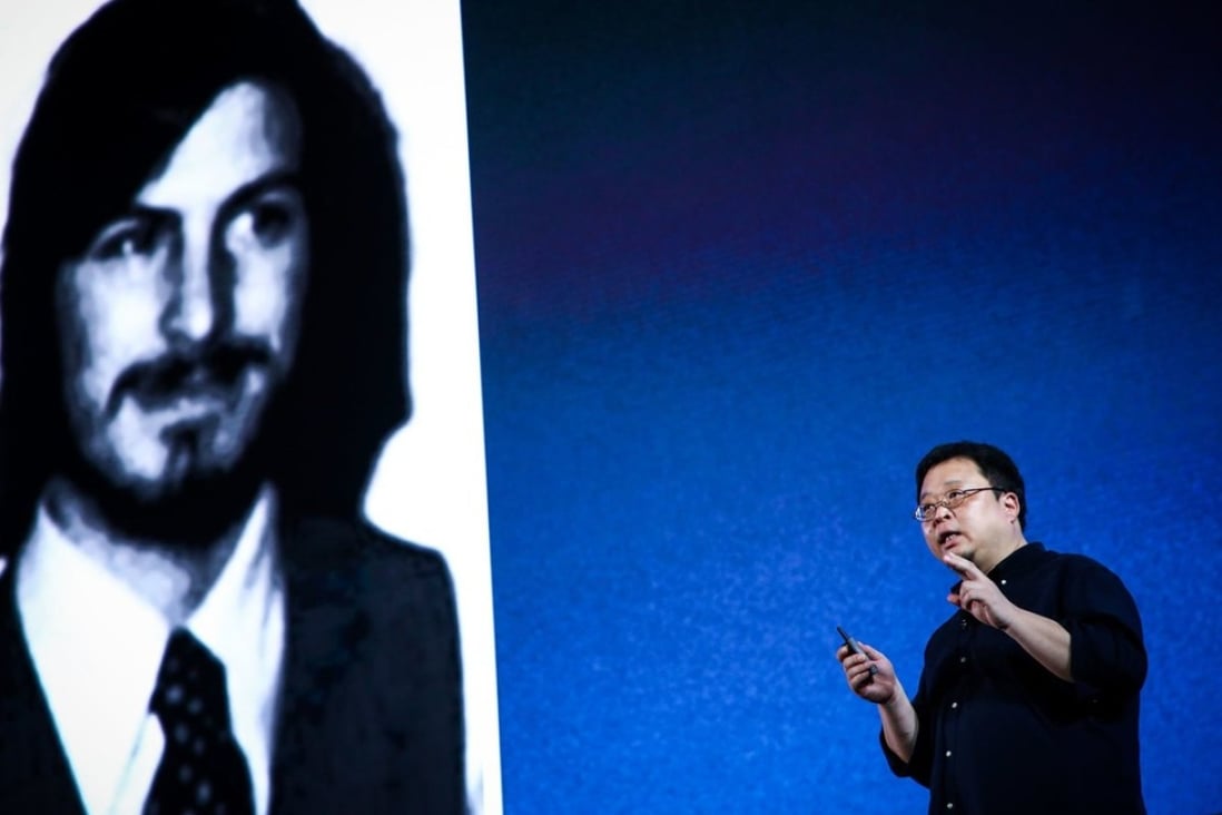 Luo Yonghao, chief executive of Smartisan, said his goal was to “make Smartisan a great company like in the era of [Steve] Jobs” at the firm’s product launch in Beijing last week. Photo: Handout