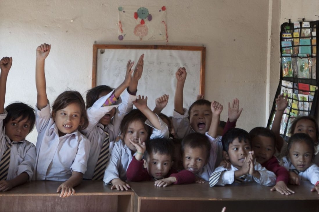 Primary-school children helped by Room to Read in Nuwakot, Nepal.