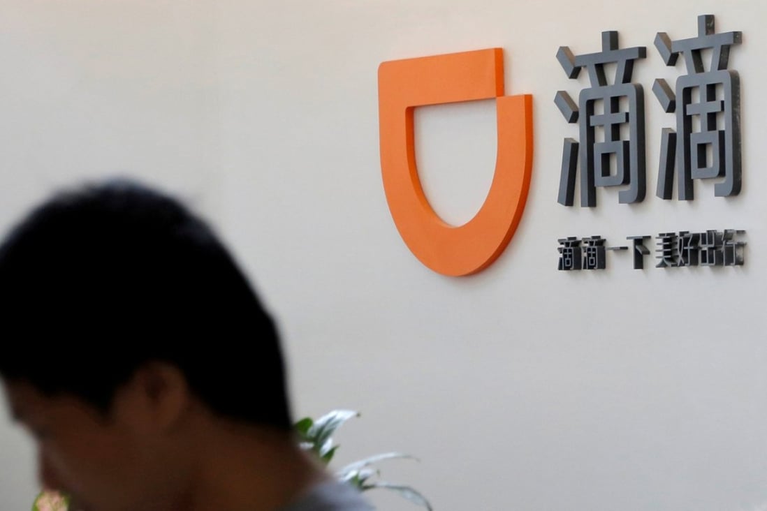 Didi Chuxing’s logo is seen at its headquarters in Beijing. Photo: Reuters