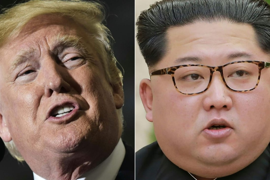 US President Donald Trump (seen left in Washington on April 28) has cancelled his planned June 12 meeting with North Korean leader Kim Jong-un (right, on April 21). Photo: AFP and KCNA via KNS